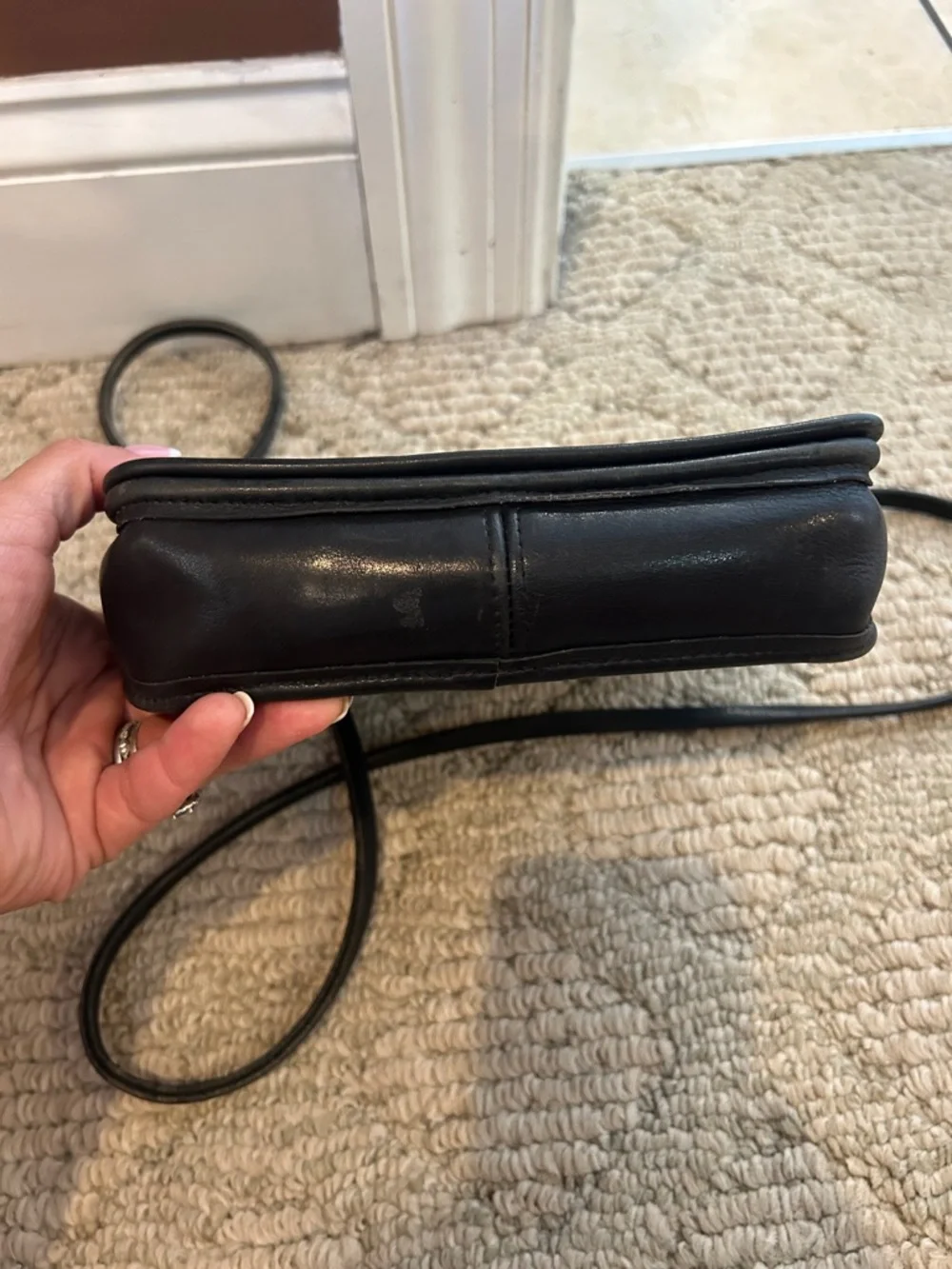 Coach- Vintage Black Leather Crossbody Bag with Turn-Lock Closure - Picture 13 of 13